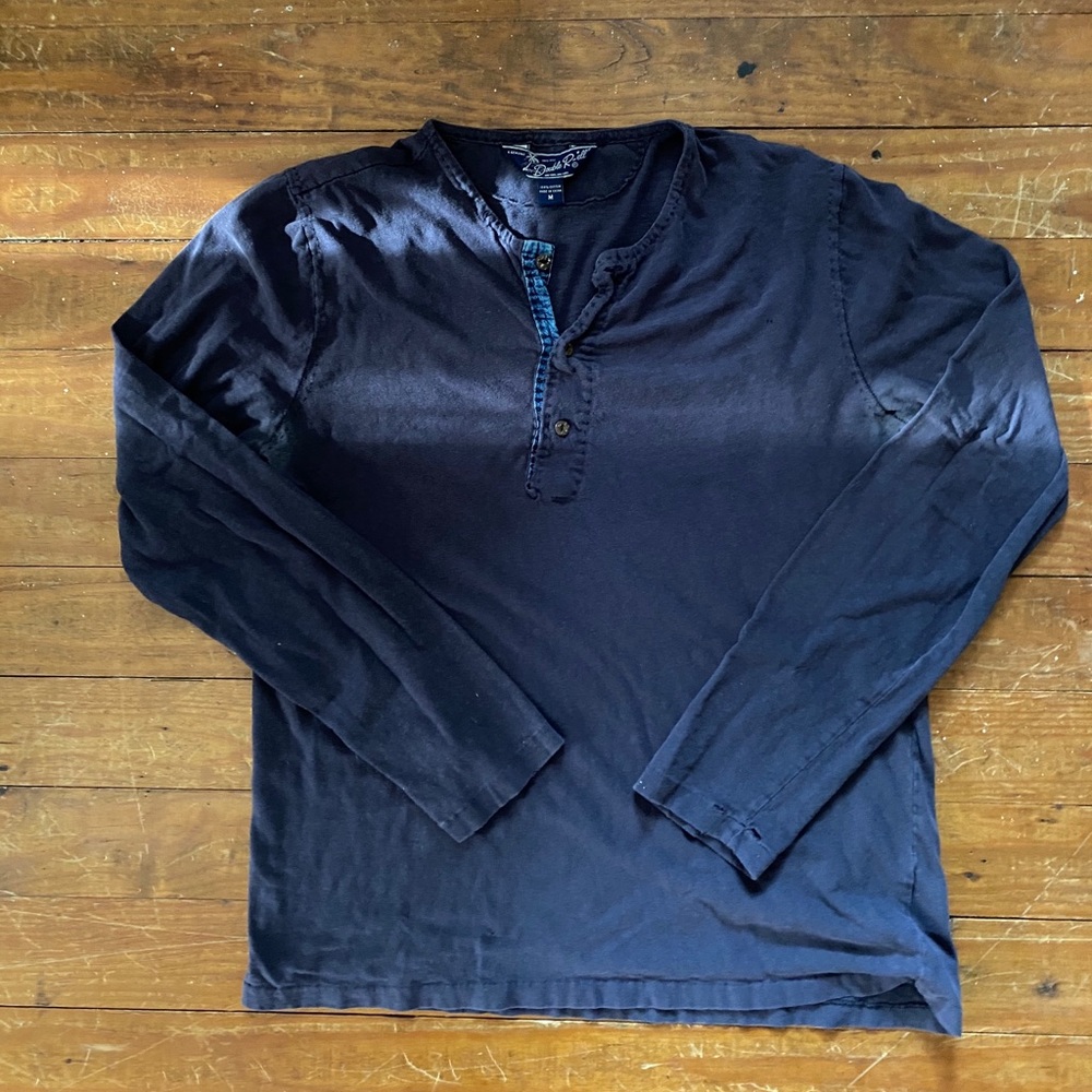 RRL Navy Henley Size M Ralph Lauren Double RRL